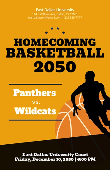 Free Homecoming Basketball Poster Template to Edit Online