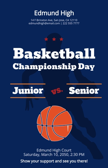 Free Vintage Basketball Poster Template to Edit Online