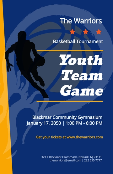 Free Basketball Game Poster Template to Edit Online