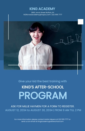 Free Modern After School Poster Template to Edit Online