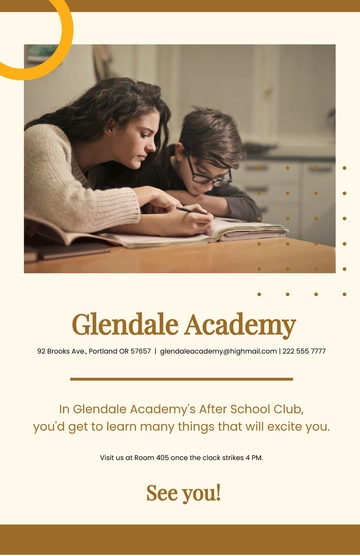 Free Simple After School Poster Template to Edit Online