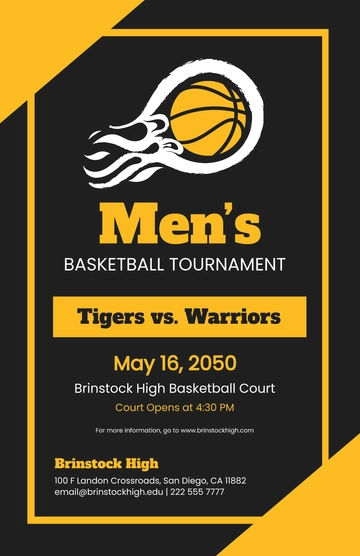 Free High School Basketball Poster Template to Edit Online