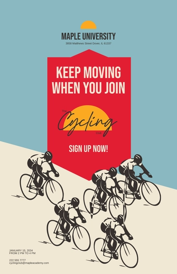 Free After School Cycling Club Poster Template to Edit Online