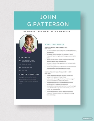 Business Transient Sales Manager Resume
