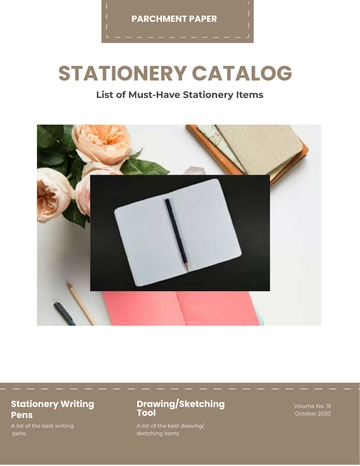 Free Sample Stationery Catalog Template to Edit Online