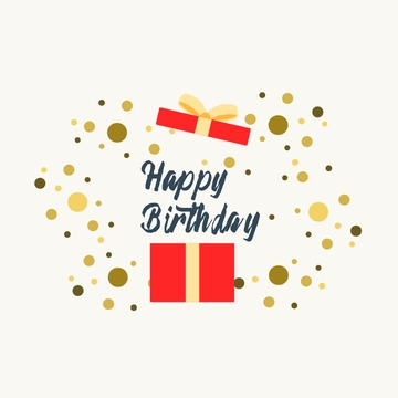 Free Gold Glitter Happy Birthday Clipart Template to Edit Online