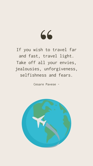Cesare Pavese: Travel Light, Shed Negativity Quote
