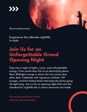 Free Night Club Grand Opening Flyer Template to Edit Online