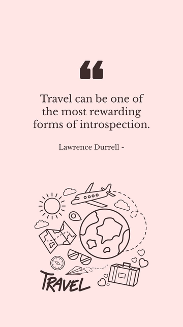 Free Travel as Introspection: A Rewarding Journey Quote Template to Edit Online