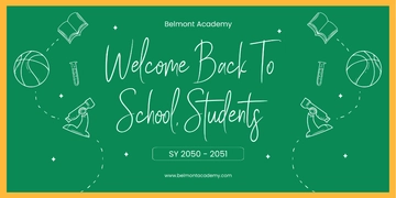 Free Back To School Calligraphy Banner Template to Edit Online