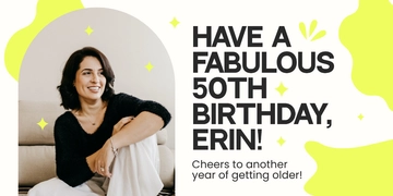 Free 50th Birthday Banner Template to Edit Online