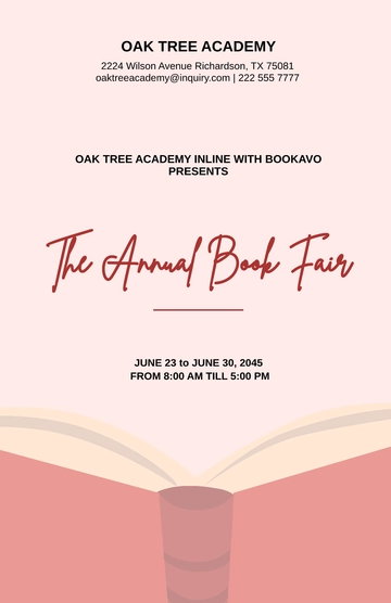 Free School Book Fair Poster Template to Edit Online
