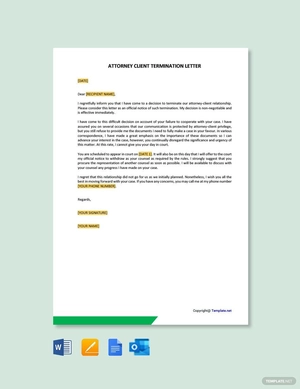 Attorney Client Termination Letter Template Attorney Client Termination Letter Template