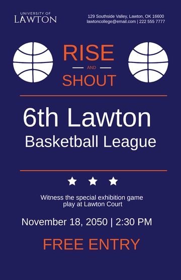 Free College Basketball Poster Template to Edit Online