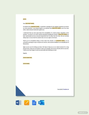 Business Apology Letter for Inconvenience Template