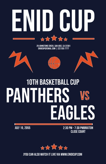 Free Net Basketball Poster Template to Edit Online