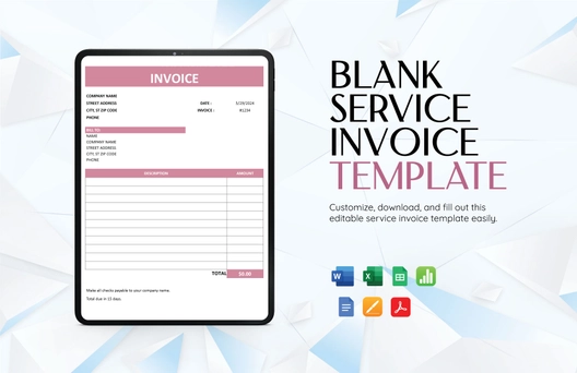Blank Service Invoice Template