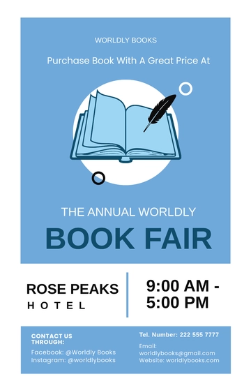 Free Book Fair Festival Poster Template to Edit Online