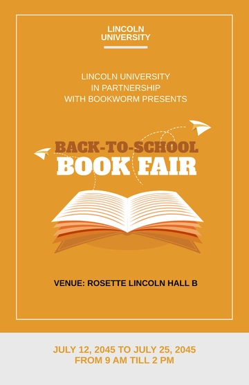 Free Book Fair Event Poster Template to Edit Online