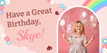 Free Pink Birthday Banner Template to Edit Online