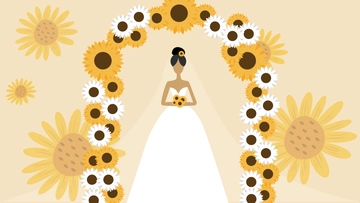 Free Sunflower Wedding Background Template to Edit Online