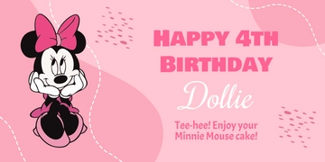 Free Minnie Mouse Happy Birthday Banner Template to Edit Online