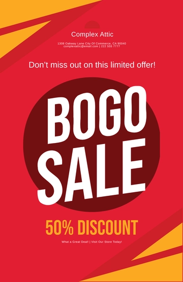 Free BOGO Discount Poster Template to Edit Online