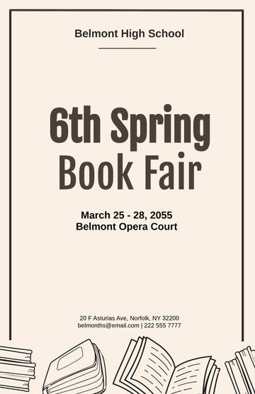 Free Spring Book Fair Poster Template to Edit Online