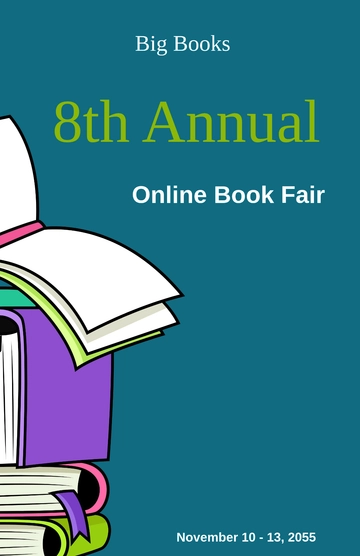 Free Virtual Book Fair Poster Template to Edit Online