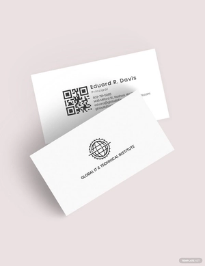 QR Code Global IT Business Card Template