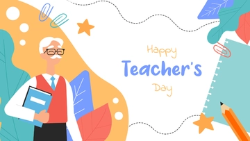 Free Colorful Teacher's Day Background Template to Edit Online