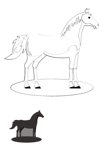 Free Black Horse Coloring Page Template to Edit Online