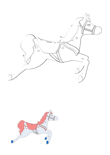 Free Cute Horse Coloring Page Template to Edit Online