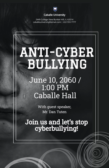 Free Anti Cyber Bullying Poster Template to Edit Online