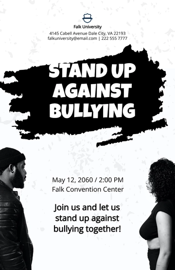 Free Stand Up Against Bullying Poster Template to Edit Online