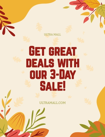 Free Fall/Autumn Sale Promotion Flyer Template to Edit Online