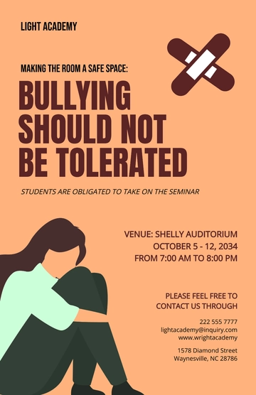 Free Classroom Anti-bullying Poster Template to Edit Online