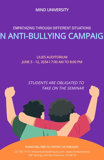 Free High School Anti-bullying Poster Template to Edit Online