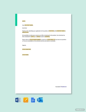 Formal Interview Invitation Letter Template