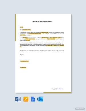 Letter of Interest for Job