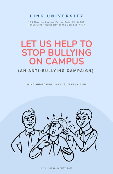 Free Simple Anti-bullying Poster Template to Edit Online
