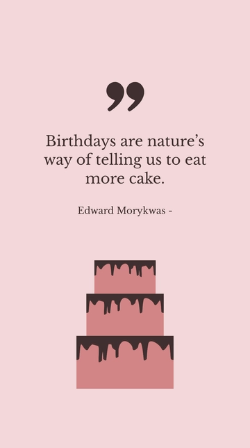 Free Birthdays: Nature's Cue to Eat More Cake Quote Template to Edit Online