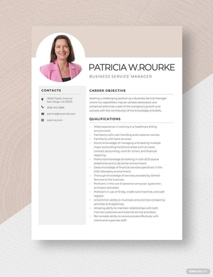 Business Service Manager Resume