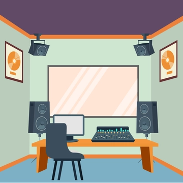 Free Music Studio Clipart Template to Edit Online