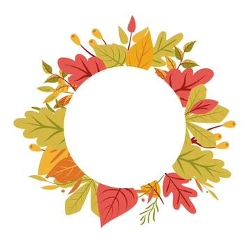 Free Autumn Leaves Circle Border Clipart Template to Edit Online