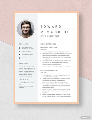 Cafe Assistant Resume
