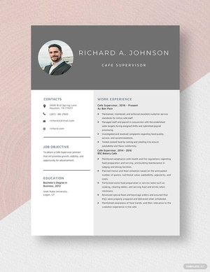 Cafe Supervisor Resume