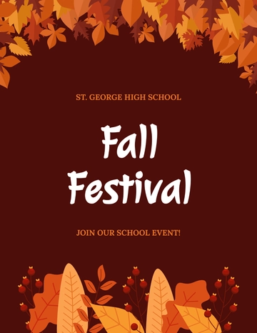 Free Fall/Autumn Event Flyer Template to Edit Online
