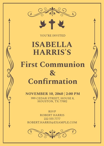Free First Communion Confirmation Invitation Template to Edit Online | Template.net