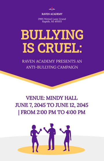 Free Professional Anti-bullying Poster Template to Edit Online
